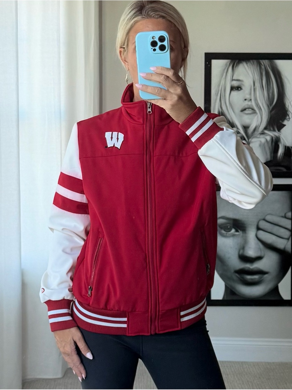 Vintage Wisconsin badgers Red and White Varsity Jacket